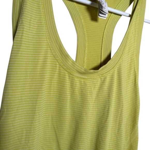 Athleta Tank Top Women's Small Racerback Striped Athletic Neon Green Active - Picture 4 of 8